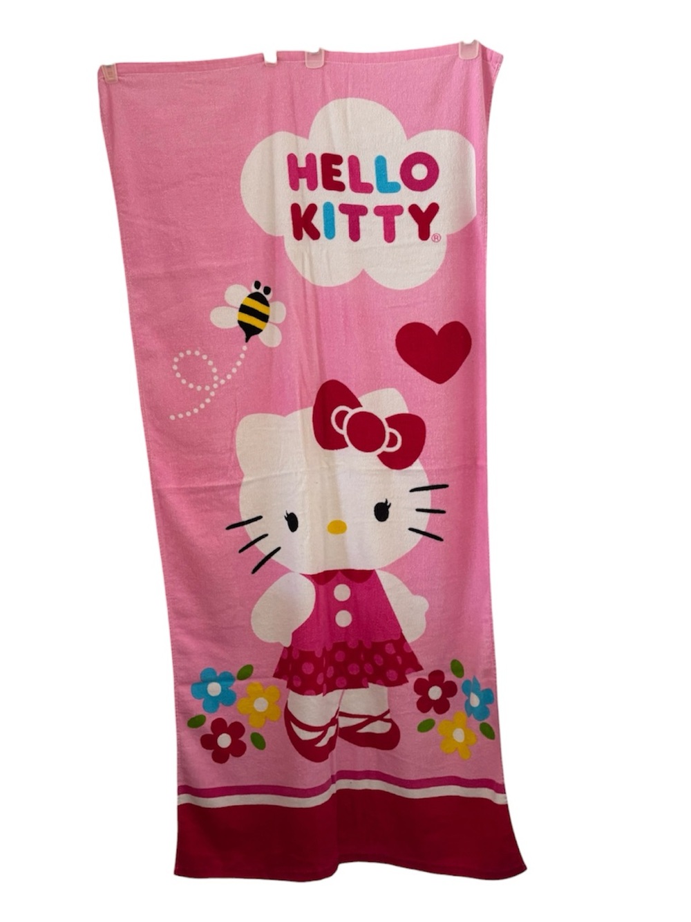 Hello Kitty Pink Towel with Hot Pink Trim 28”x 58”